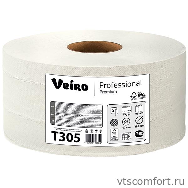 Фото Туалетная бумага в больших рулонах Veiro Professional Premium T305 12 рулонов по 170 м/уп Изображение Туалетная бумага в больших рулонах Veiro Professional Premium T305 12 рулонов по 170 м/уп