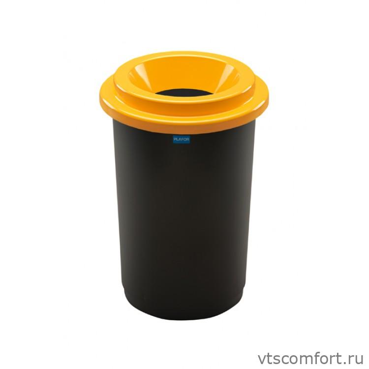 Фото Plafor Eco Bin Контейнер с черной емкостью и желтой воронкообразной крышкой 50 литров арт. 650-01 Изображение Plafor Eco Bin Контейнер с черной емкостью и желтой воронкообразной крышкой 50 литров арт. 650-01