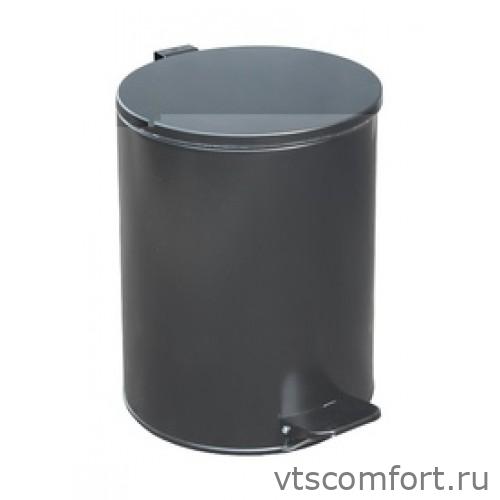 Фото Ведро для мусора с педалью Титан серое круглое 50 литров Изображение Ведро для мусора с педалью Титан серое круглое 50 литров
