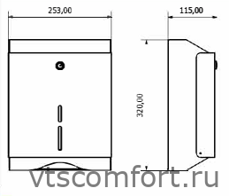 Фото Диспенсер бумажных полотенец V-сложения NOFER 04010.S металл матовый Изображение Диспенсер бумажных полотенец V-сложения NOFER 04010.S металл матовый