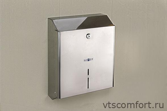 Фото Диспенсер бумажных полотенец V-сложения NOFER 04010.S металл матовый Изображение Диспенсер бумажных полотенец V-сложения NOFER 04010.S металл матовый