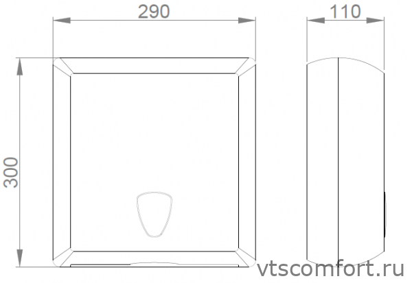Фото Диспенсер бумажных полотенец V-сложения NOFER 04031.N пластик черный Изображение Диспенсер бумажных полотенец V-сложения NOFER 04031.N пластик черный