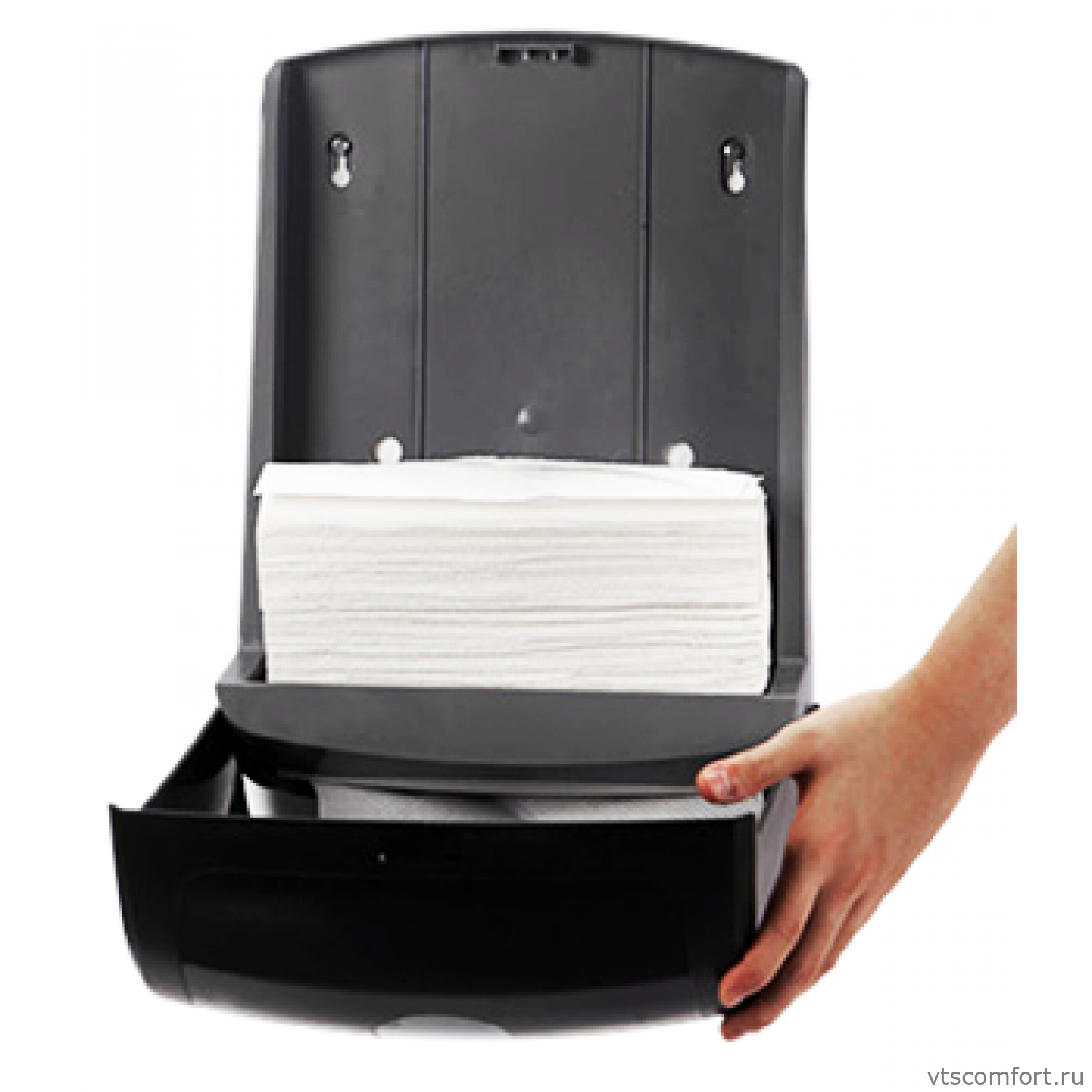 Фото Диспенсер для бумажных полотенец Z сложения BINELE zType DT01PB Изображение Диспенсер для бумажных полотенец Z сложения BINELE zType DT01PB