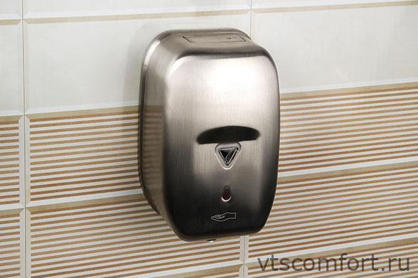 Фото Дозатор для жидкого мыла и антисептика NOFER 03023.S 1200 мл металл автоматический Изображение Дозатор для жидкого мыла и антисептика NOFER 03023.S 1200 мл металл автоматический