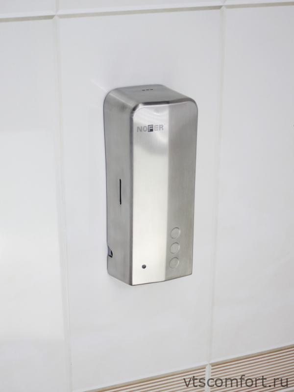 Фото Дозатор для жидкого мыла и антисептика NOFER 03039.B 1000 мл металл автоматический Изображение Дозатор для жидкого мыла и антисептика NOFER 03039.B 1000 мл металл автоматический