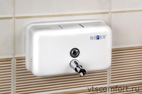 Фото Дозатор для жидкого мыла NOFER 03002.W 1200 мл металл белый Изображение Дозатор для жидкого мыла NOFER 03002.W 1200 мл металл белый