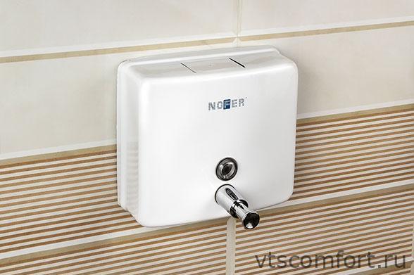 Фото Дозатор для жидкого мыла NOFER 03004.W 1200 мл металл белый Изображение Дозатор для жидкого мыла NOFER 03004.W 1200 мл металл белый