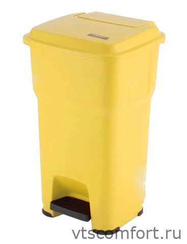 Фото Vileda Гера контейнер пластиковый с педалью и крышкой 60 л, желтый, арт. 137754 Изображение Vileda Гера контейнер пластиковый с педалью и крышкой 60 л, желтый, арт. 137754