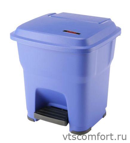 Фото Vileda Гера контейнер пластиковый с педалью и крышкой 35 л, синий, арт. 137747 Изображение Vileda Гера контейнер пластиковый с педалью и крышкой 35 л, синий, арт. 137747