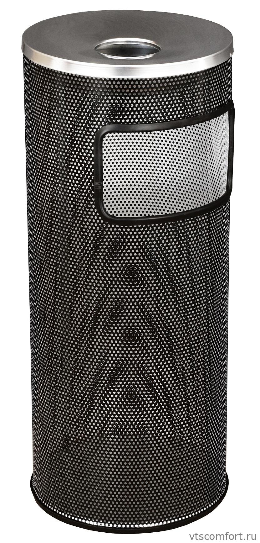 Фото Урна с пепельницей Титан К250H перф 30 литров из оцинкованной стали Изображение Урна с пепельницей Титан К250H перф 30 литров из оцинкованной стали