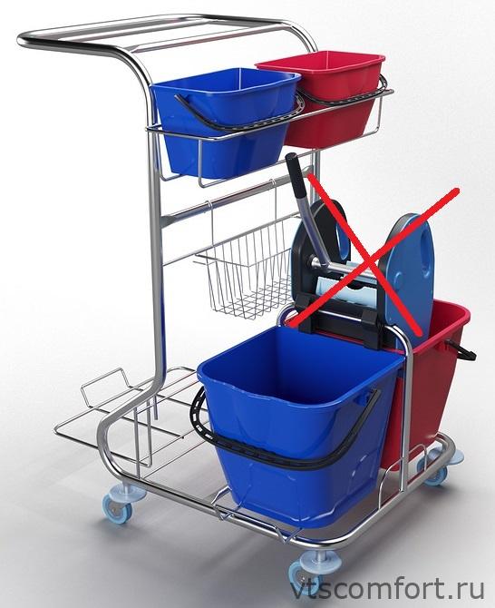 Фото Сервисная уборочная тележка Metal Clean Альта Стандарт без отжима Изображение Сервисная уборочная тележка Metal Clean Альта Стандарт без отжима