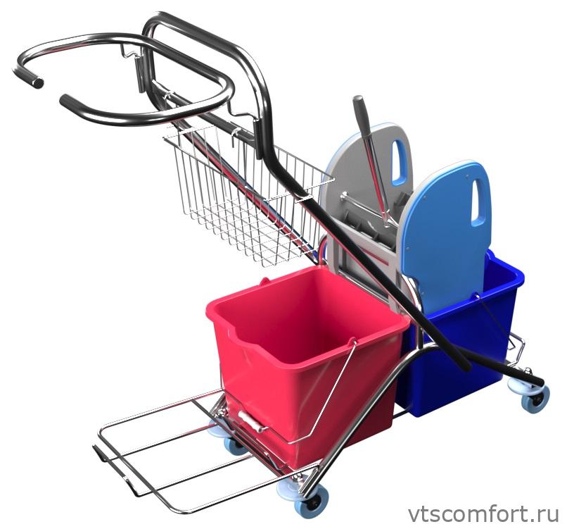 Фото Уборочная двухведерная тележка Metal Clean Катарина Эконом Изображение Уборочная двухведерная тележка Metal Clean Катарина Эконом