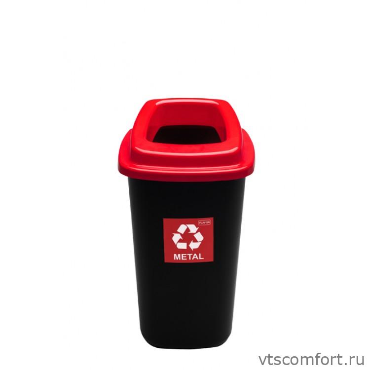 Фото Plafor Sort Bin Контейнер для раздельного сбора мусора черный/красный 28 литров арт.683-04 Изображение Plafor Sort Bin Контейнер для раздельного сбора мусора черный/красный 28 литров арт.683-04