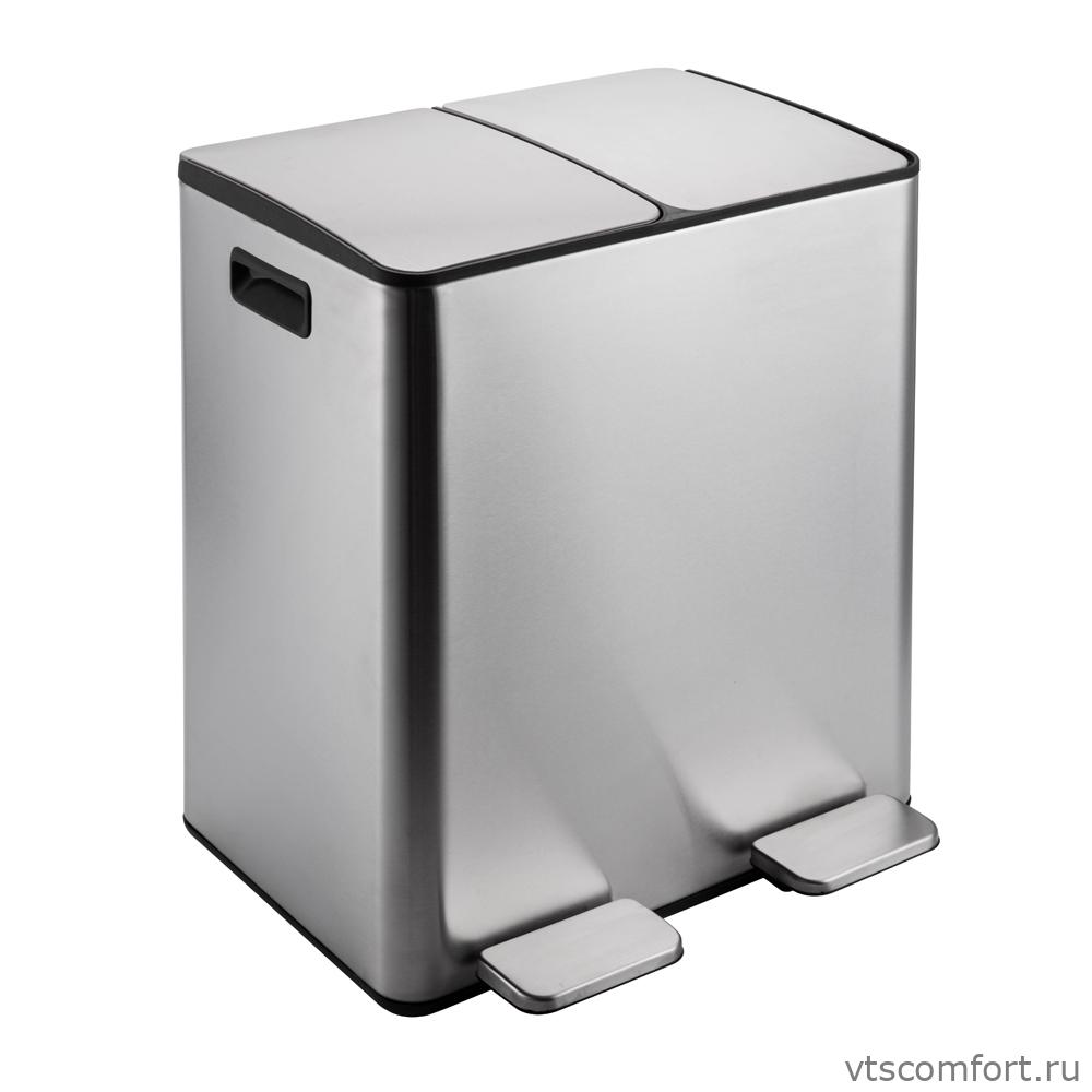 Фото Санакс Урна  для раздельного сбора мусора из нержавеющей стали 410 2 бака по 20 литров арт. 10240 Изображение Санакс Урна  для раздельного сбора мусора из нержавеющей стали 410 2 бака по 20 литров арт. 10240