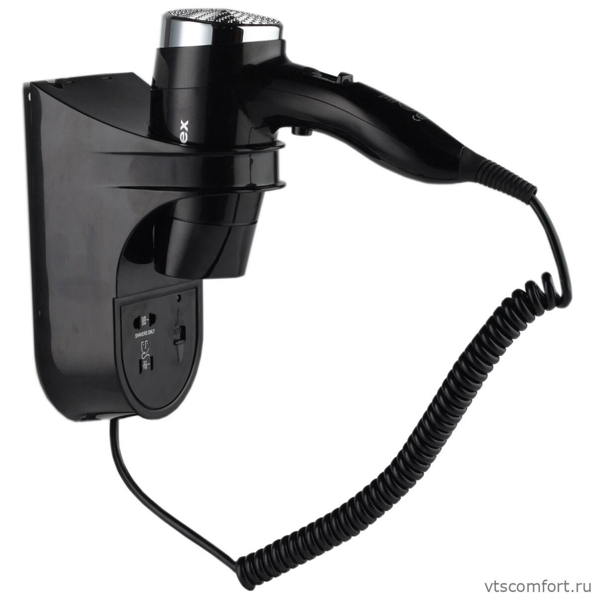 Фото Фен для волос Ksitex F-1400BS черный с розеткой для бритвы Изображение Фен для волос Ksitex F-1400BS черный с розеткой для бритвы