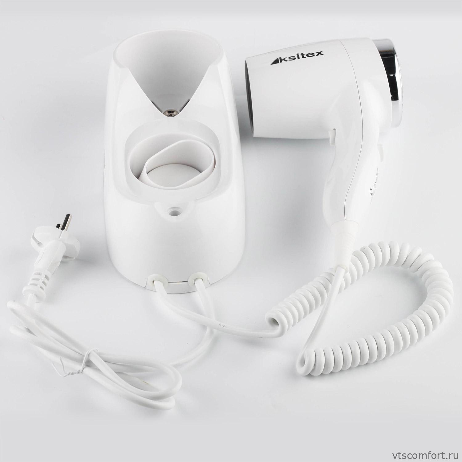 Фото Фен для волос Ksitex F-1400WC белый с насадкой для увеличения скорости Изображение Фен для волос Ksitex F-1400WC белый с насадкой для увеличения скорости