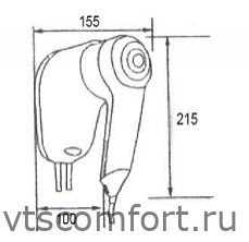 Фото NOFER 02055.G Фен для волос настенный Изображение NOFER 02055.G Фен для волос настенный