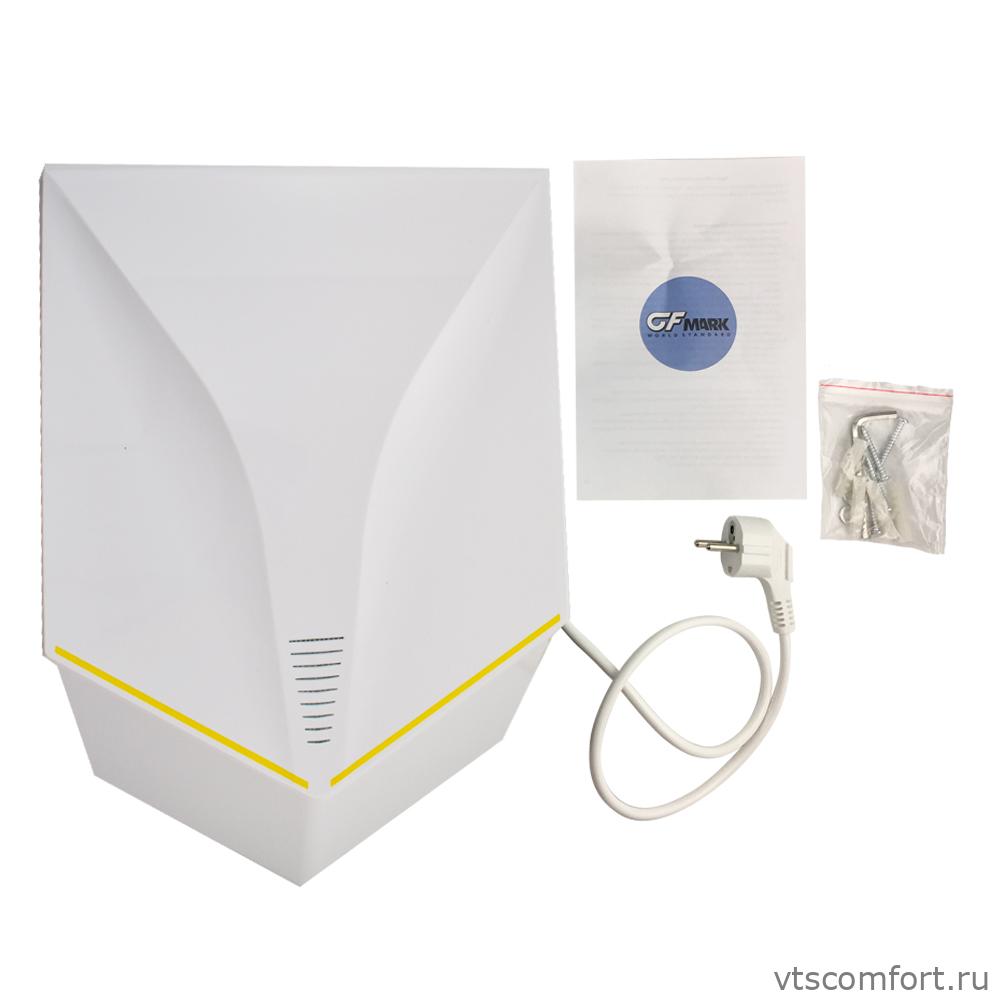 Фото GFmark 6860 высокоскоростная сушилка для рук V-windblade 1000W белая Изображение GFmark 6860 высокоскоростная сушилка для рук V-windblade 1000W белая