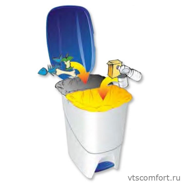 Фото Мусорный бак Denox для раздельного сбора отходов 2 секции с педалью и крышкой 25 л. арт.241766 Изображение Мусорный бак Denox для раздельного сбора отходов 2 секции с педалью и крышкой 25 л. арт.241766