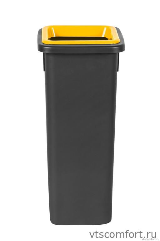 Фото Plafor Fit Bin 714-01 Бак черный с желтой крышкой 20 литров Изображение Plafor Fit Bin 714-01 Бак черный с желтой крышкой 20 литров