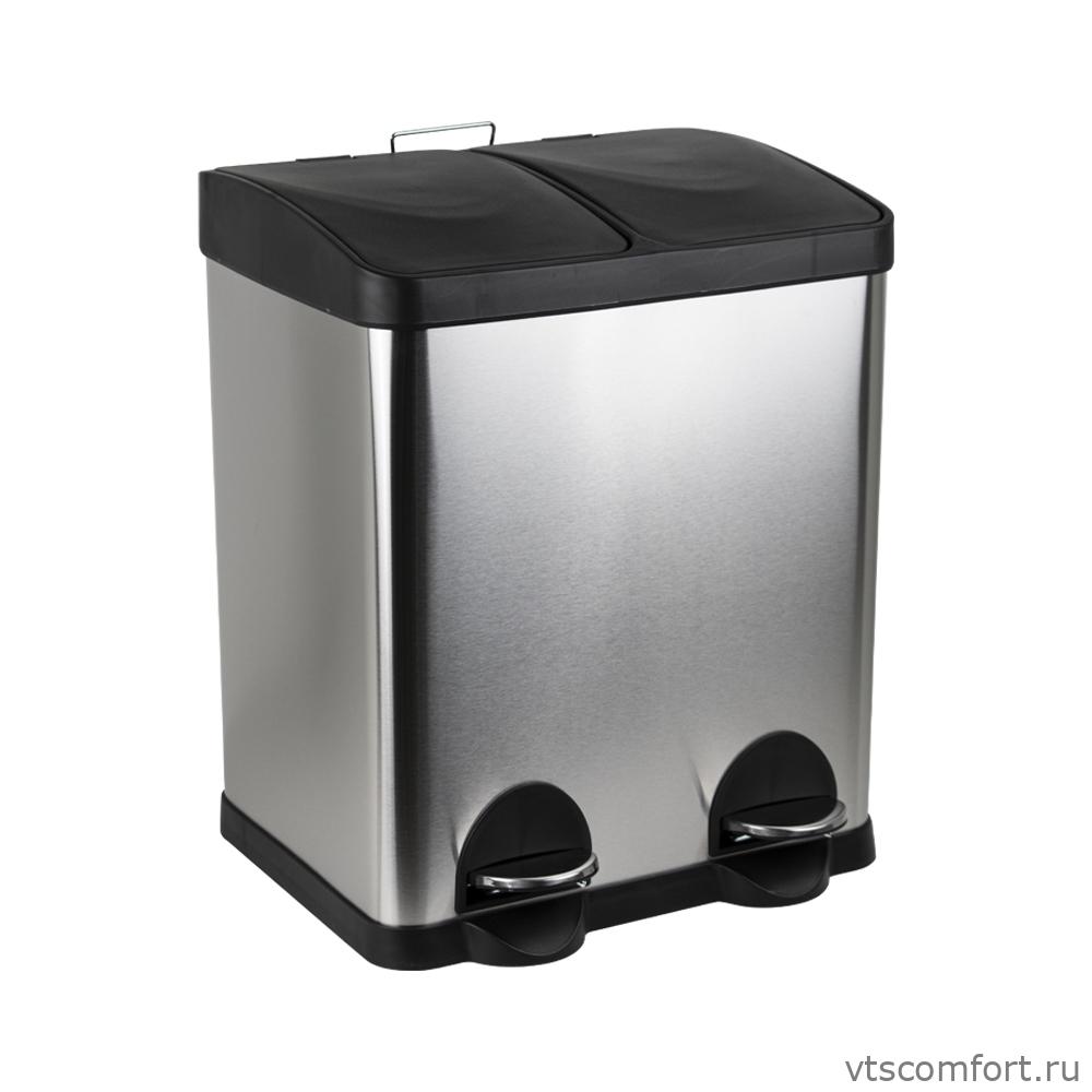 Фото Санакс 10230 Урна для раздельного сбора мусора из нержавеющей стали 410 2 бака по 15 литров Изображение Санакс 10230 Урна для раздельного сбора мусора из нержавеющей стали 410 2 бака по 15 литров