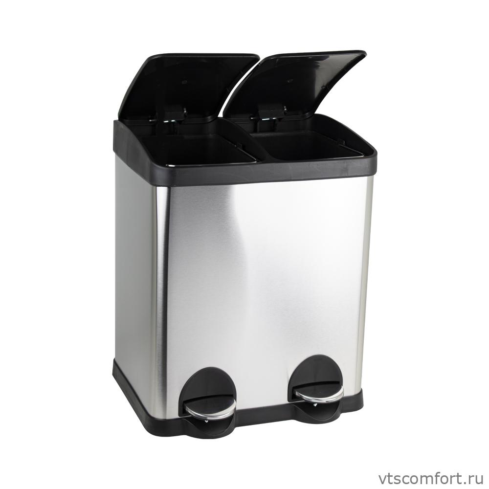 Фото Санакс 10230 Урна для раздельного сбора мусора из нержавеющей стали 410 2 бака по 15 литров Изображение Санакс 10230 Урна для раздельного сбора мусора из нержавеющей стали 410 2 бака по 15 литров