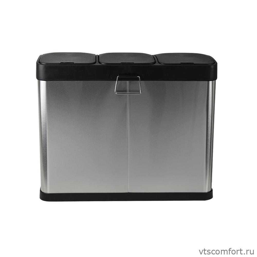 Фото Санакс 10245 Урна для раздельного сбора мусора из нержавеющей стали 410 3 бака по 15 литров Изображение Санакс 10245 Урна для раздельного сбора мусора из нержавеющей стали 410 3 бака по 15 литров