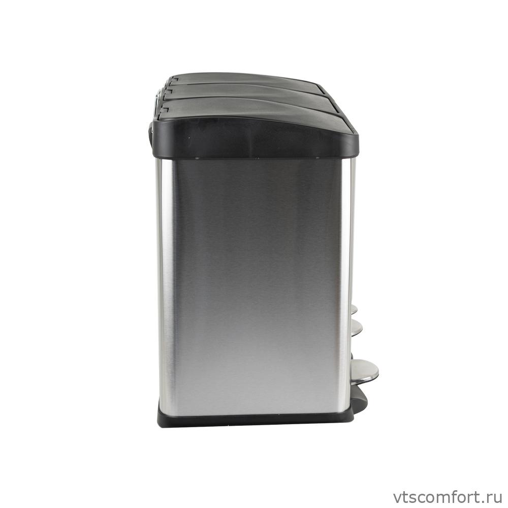 Фото Санакс 10245 Урна для раздельного сбора мусора из нержавеющей стали 410 3 бака по 15 литров Изображение Санакс 10245 Урна для раздельного сбора мусора из нержавеющей стали 410 3 бака по 15 литров