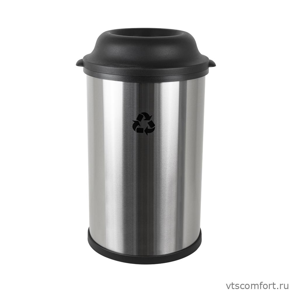 Фото САНАКС 11220 Бак для мусора 50 литров из нержавеющей стали матовый Изображение САНАКС 11220 Бак для мусора 50 литров из нержавеющей стали матовый