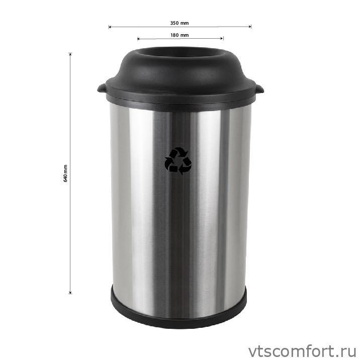Фото САНАКС 11220 Бак для мусора 50 литров из нержавеющей стали матовый Изображение САНАКС 11220 Бак для мусора 50 литров из нержавеющей стали матовый