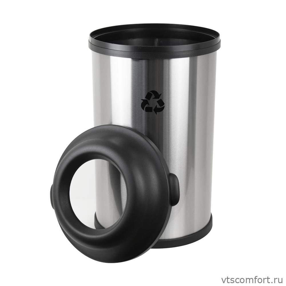 Фото САНАКС 11220 Бак для мусора 50 литров из нержавеющей стали матовый Изображение САНАКС 11220 Бак для мусора 50 литров из нержавеющей стали матовый