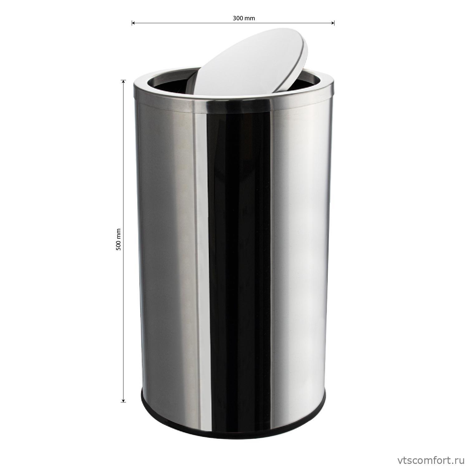 Фото САНАКС 11234 Бак для мусора 35 литров из нержавеющей стали глянцевый Изображение САНАКС 11234 Бак для мусора 35 литров из нержавеющей стали глянцевый