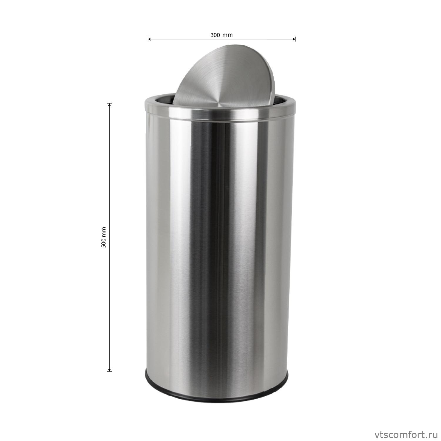 Фото САНАКС 11235 Бак для мусора 40 литров из нержавеющей стали матовый Изображение САНАКС 11235 Бак для мусора 40 литров из нержавеющей стали матовый