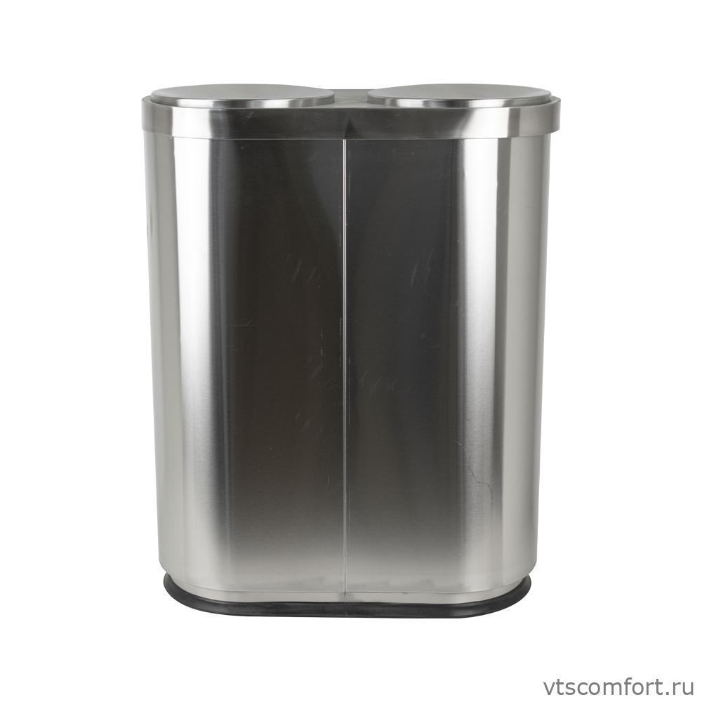 Фото Санакс 2114 Урна для раздельного сбора мусора 2 секции по 50 литров из нержавеющей стали 201 Изображение Санакс 2114 Урна для раздельного сбора мусора 2 секции по 50 литров из нержавеющей стали 201