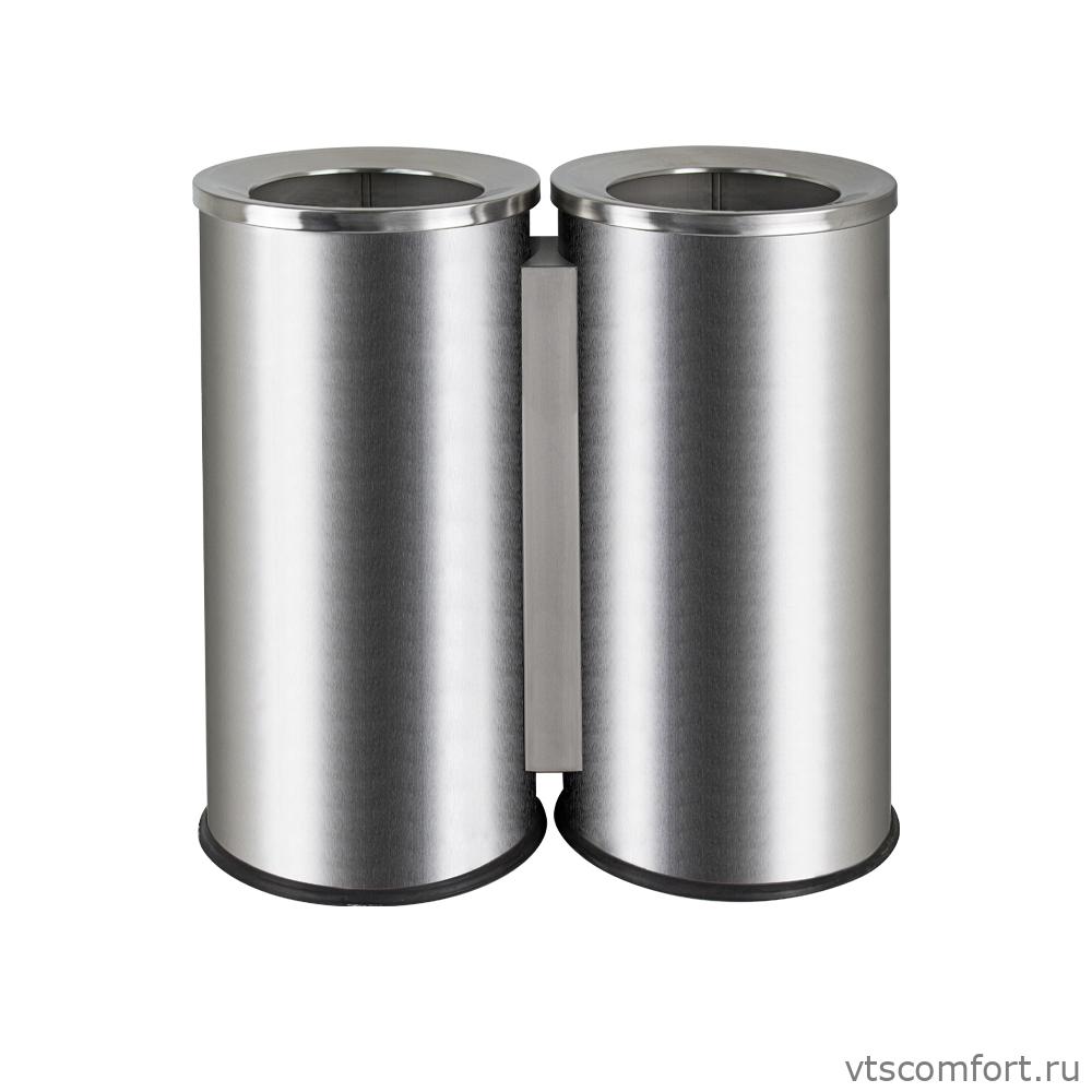 Фото Санакс 2115 Урна для раздельного сбора мусора 2 секции по 50 литров из нержавеющей стали 201 Изображение Санакс 2115 Урна для раздельного сбора мусора 2 секции по 50 литров из нержавеющей стали 201