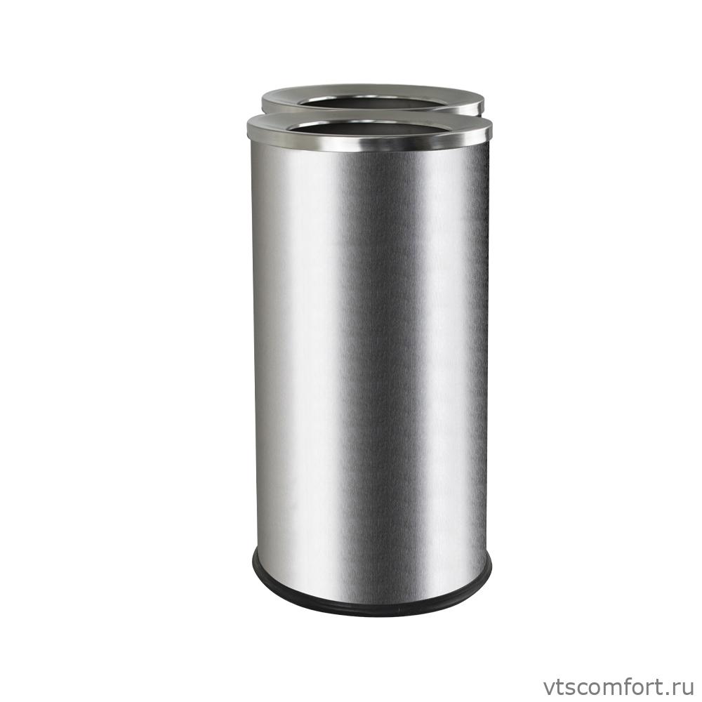 Фото Санакс 2115 Урна для раздельного сбора мусора 2 секции по 50 литров из нержавеющей стали 201 Изображение Санакс 2115 Урна для раздельного сбора мусора 2 секции по 50 литров из нержавеющей стали 201