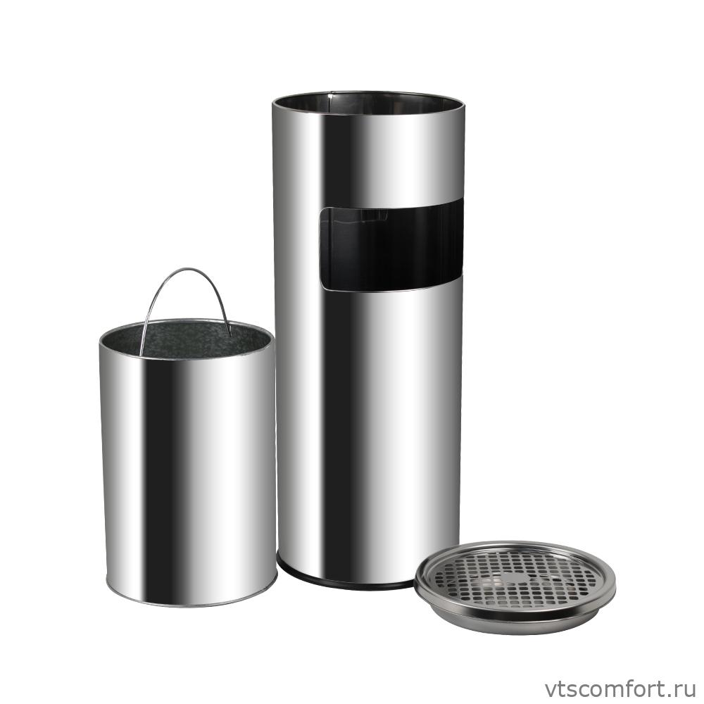 Фото САНАКС 4018 Урна уличная из нержавеющей стали с внутренним ведром Изображение САНАКС 4018 Урна уличная из нержавеющей стали с внутренним ведром