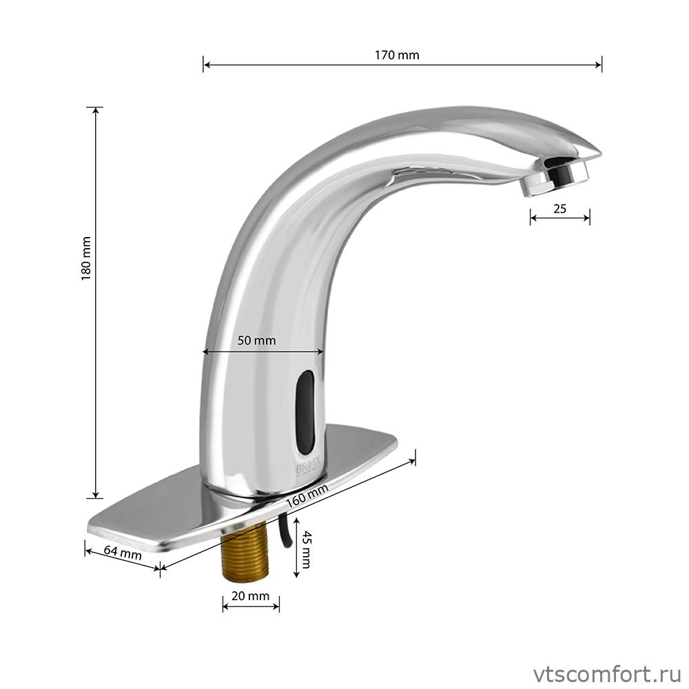 Фото Смеситель сенсорный Brimix 083 на раковину с регулировкой температуры воды Изображение Смеситель сенсорный Brimix 083 на раковину с регулировкой температуры воды