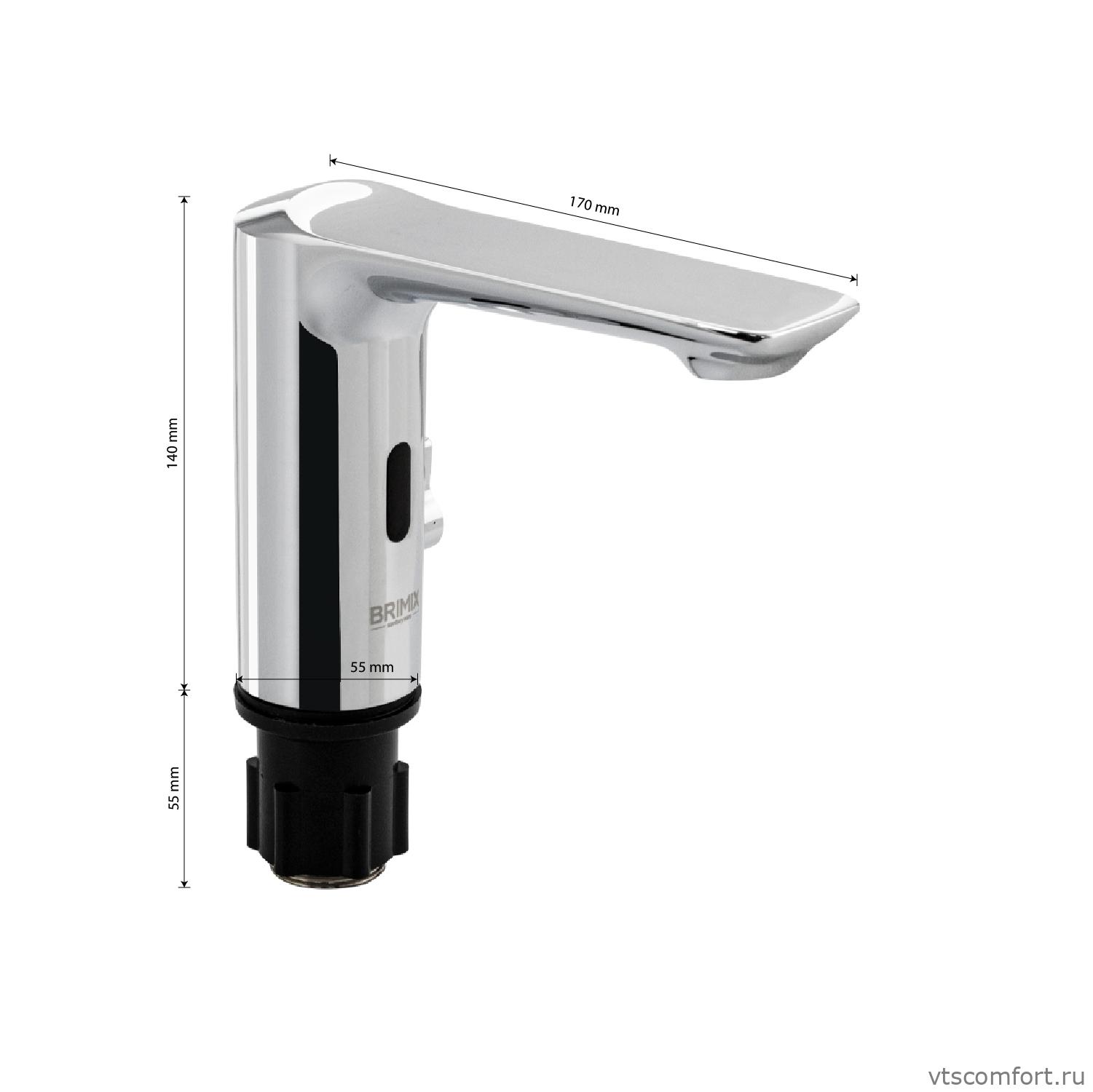 Фото Смеситель сенсорный Brimix 0888 на раковину с регулировкой температуры воды на корпусе Изображение Смеситель сенсорный Brimix 0888 на раковину с регулировкой температуры воды на корпусе