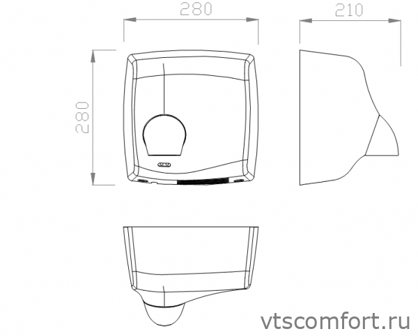 Фото Сушилка для рук NOFER WINDFLOW 01151.B металл глянцевая автоматическая Изображение Сушилка для рук NOFER WINDFLOW 01151.B металл глянцевая автоматическая