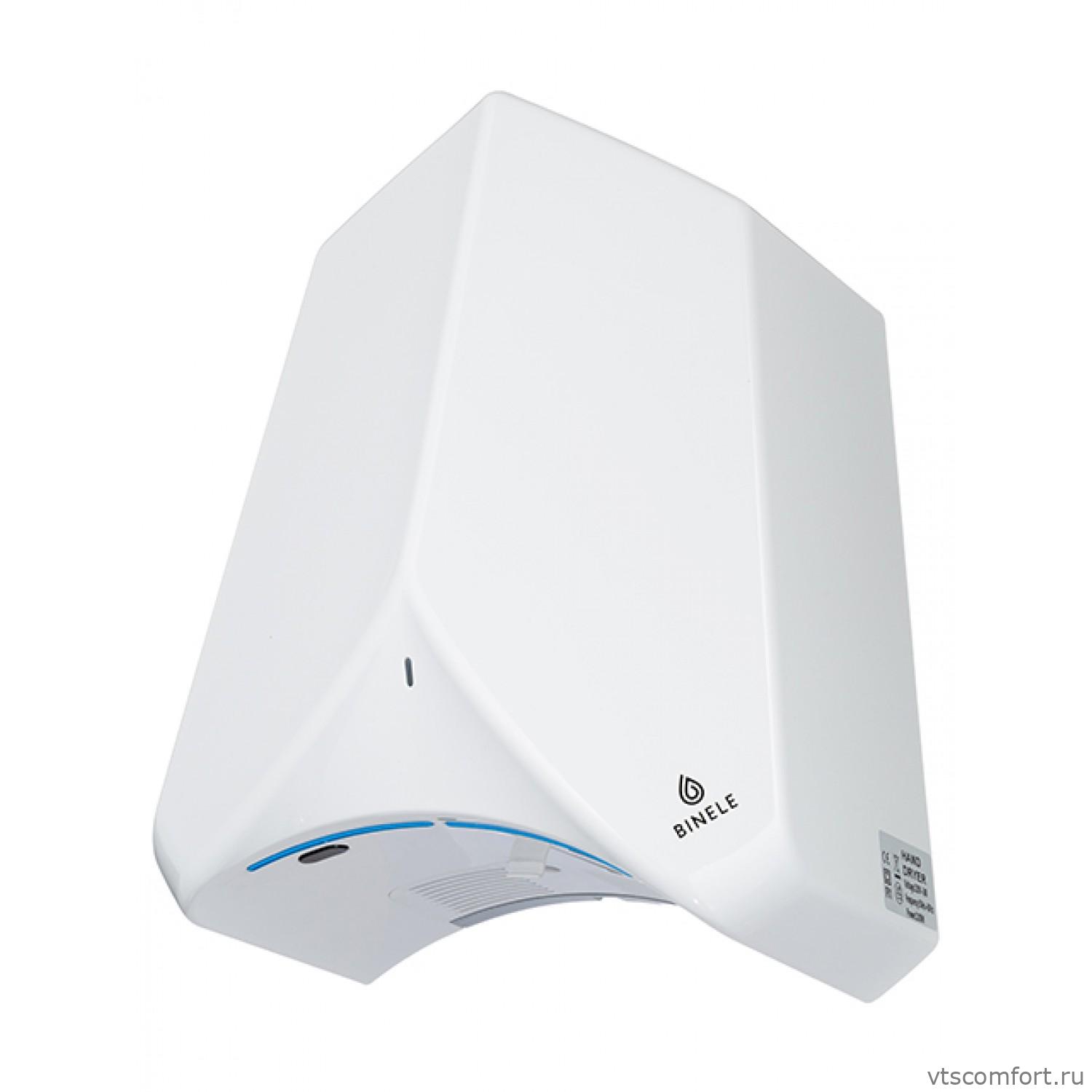 Фото Сушилка для рук высокоскоростная BINELE AH03SW R-Turbo белый пластик Изображение Сушилка для рук высокоскоростная BINELE AH03SW R-Turbo белый пластик