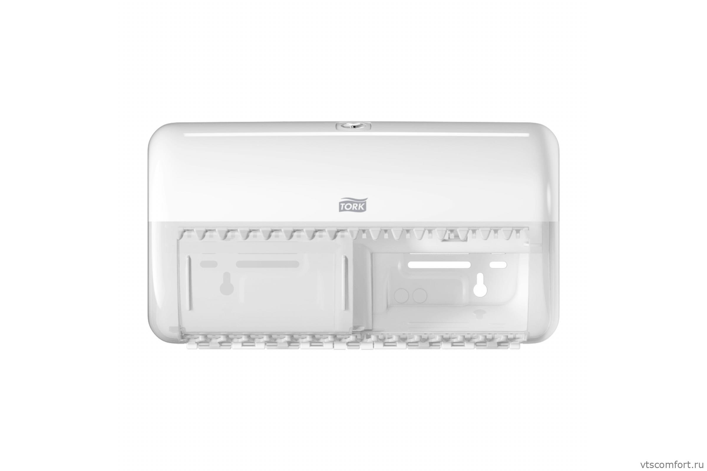 Фото TORK 557000 диспенсер для туалетной бумаги Система T4 для двух рулонов Изображение TORK 557000 диспенсер для туалетной бумаги Система T4 для двух рулонов