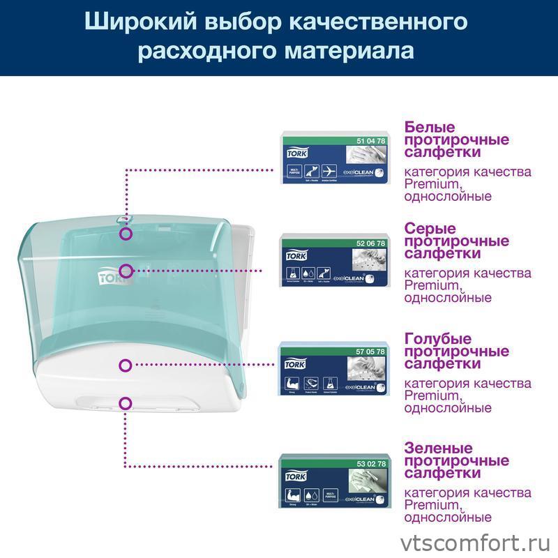 Фото Tork Performance 654000 диспенсер для протирочных материалов Система W4 в салфетках Изображение Tork Performance 654000 диспенсер для протирочных материалов Система W4 в салфетках