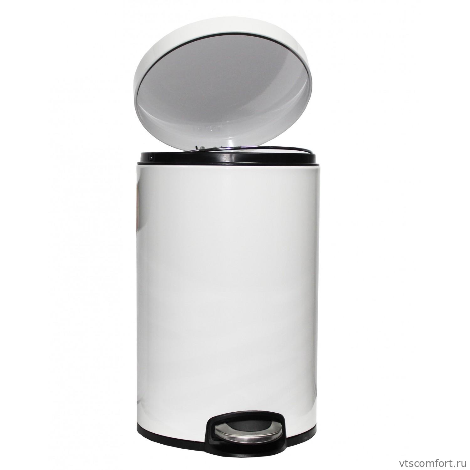 Фото Ведро для мусора с педалью 20 литров Binele WP20LW сталь белая Изображение Ведро для мусора с педалью 20 литров Binele WP20LW сталь белая