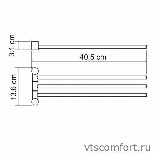Фото WasserKraft K-1033 Держатель полотенец тройной Изображение WasserKraft K-1033 Держатель полотенец тройной