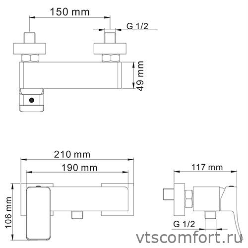 Фото WasserKraft Aller 1062 Смеситель для душа Изображение WasserKraft Aller 1062 Смеситель для душа