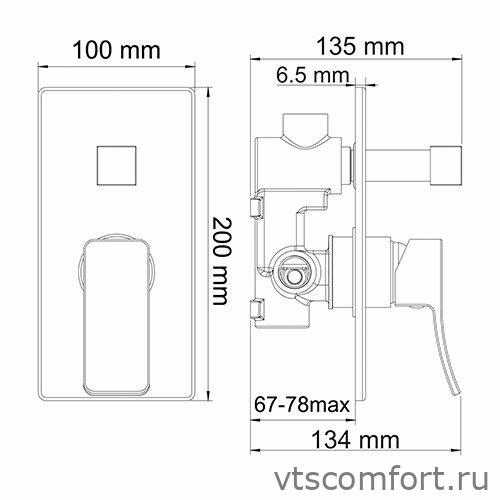 Фото WasserKraft Exter 1641 Смеситель для ванны и душа Изображение WasserKraft Exter 1641 Смеситель для ванны и душа