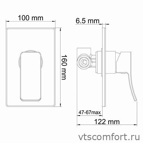 Фото WasserKraft Aller 10651WHITE Смеситель для душа Изображение WasserKraft Aller 10651WHITE Смеситель для душа