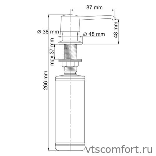 Фото K-1599 Встраиваемый дозатор для мыла Изображение K-1599 Встраиваемый дозатор для мыла