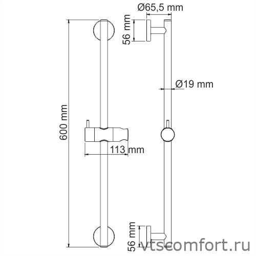 Фото WasserKraft A122 Стойка для душа Изображение WasserKraft A122 Стойка для душа